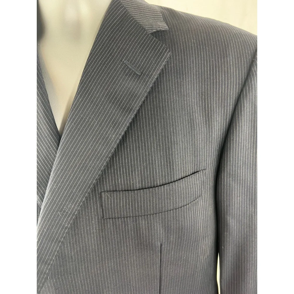 Men’s Tessuto Ermenegildo Zegna Australian Wool Pinstriped Suit Jacket Size 54